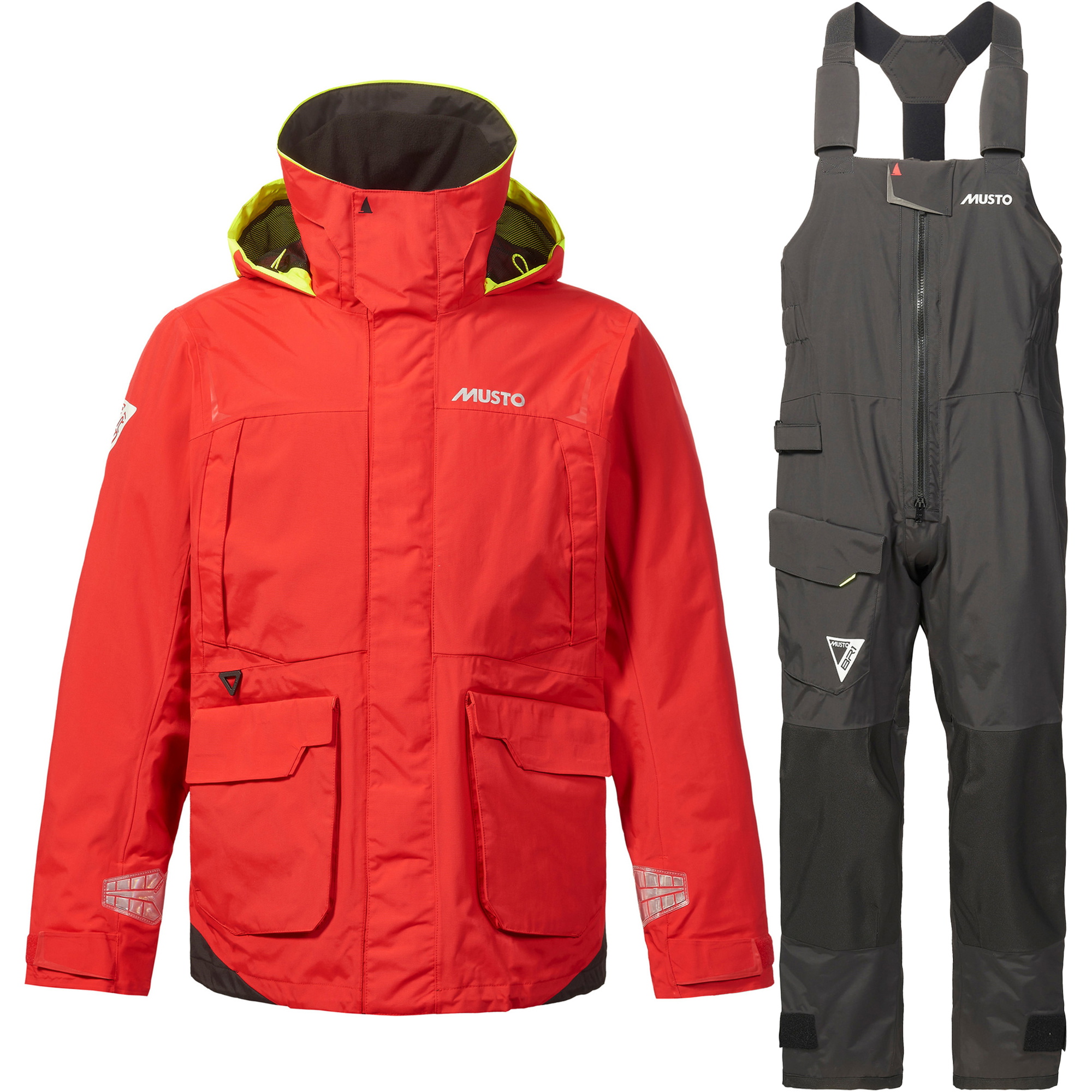 2026 Musto Mens BR1 Channel Jacket & Trouser Sailing Suit 82399B - True Red / Black